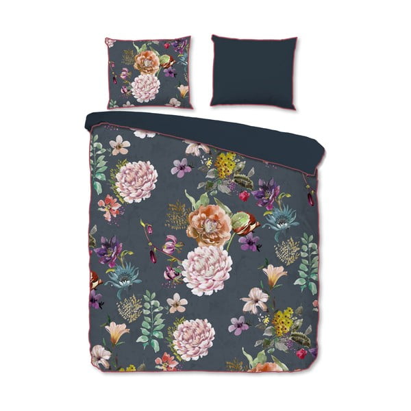 Antracitno siva posteljina za bračni krevet/za produženi krevet od pamučnog satena 240x220 cm Parma – Descanso