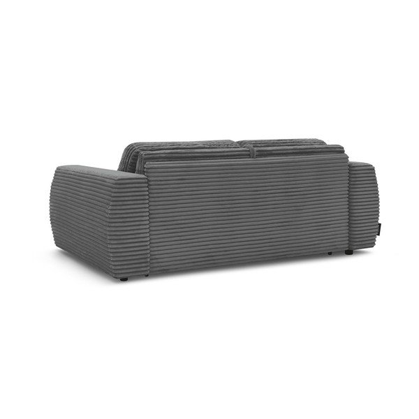 Tamno siva sofa za spavanje/sklopiva od samta 240 cm Hugo – Bobochic Paris-image-4