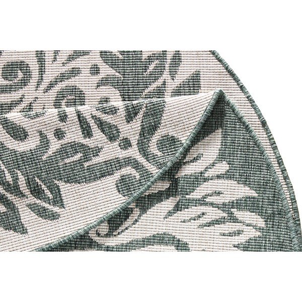 Zeleno-krem vanjski tepih NORTHRUGS Madrid, ⌀ 140 cm-image-1