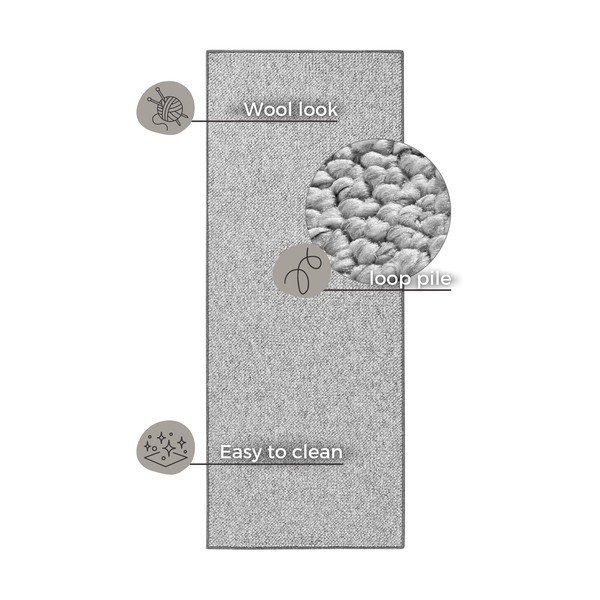 Siva staza 80x300 cm Wolly – BT Carpet-image-4