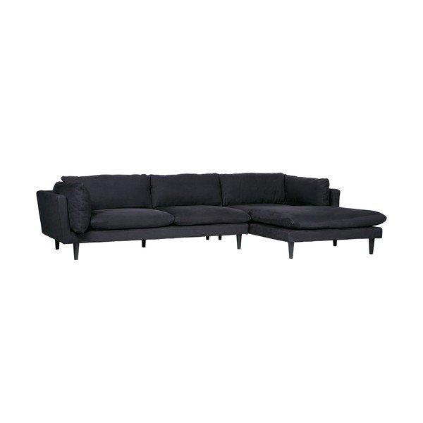 Crna sofa WOOOD Rocky, desni kut-image-2