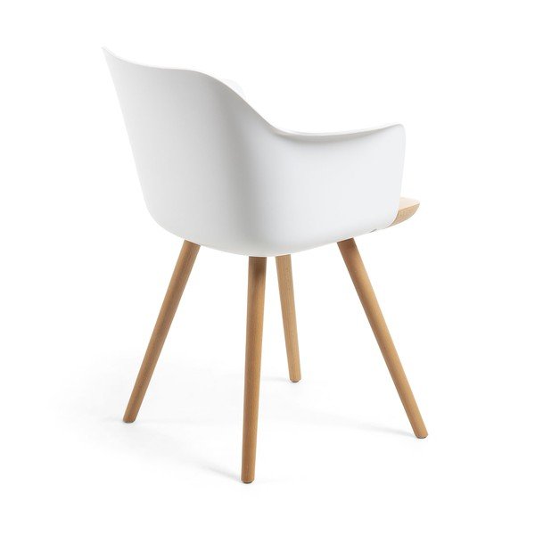 Bijela fotelja s nogama od bukvinog drveta Kave Home Klam-image-3