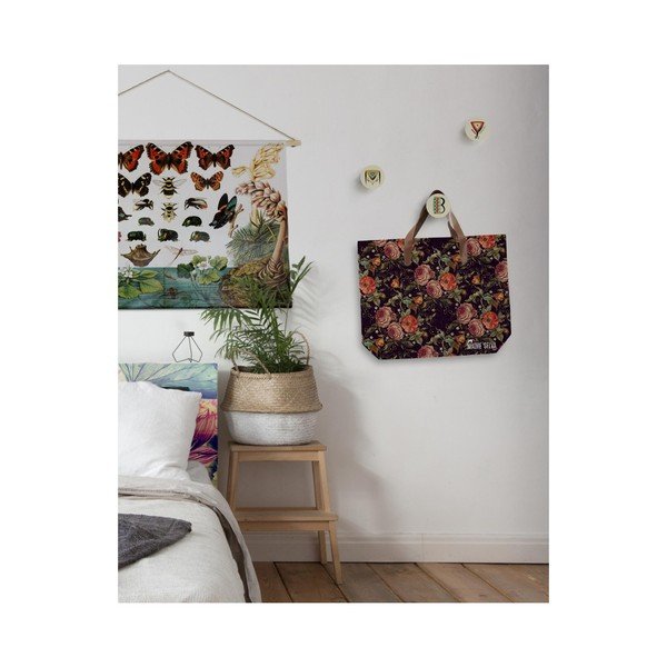 Platnena torba s ručkom od imitacije kože Madre Selva Cara-image-1