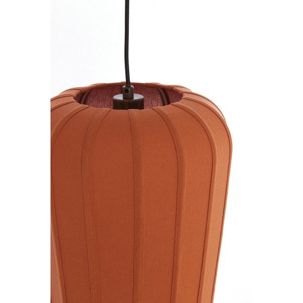 Viseća svjetiljka boja terakote s tekstilnim sjenilom ø 10 cm Bibury – Light & Living-image-3
