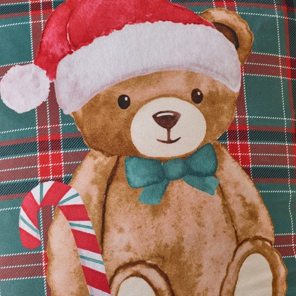 Ukrasni jastuk s božićnim motivom 45x45 cm Christmas Tartan Teddy Bear – Catherine Lansfield-image-2