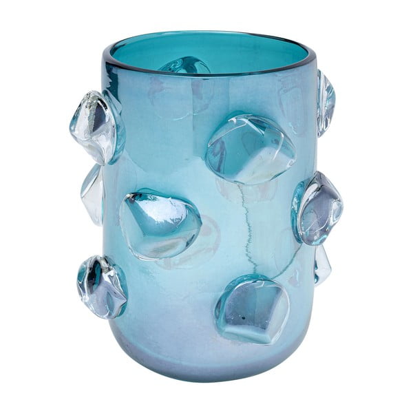 Plava staklena vaza Kare dizajn Aquarius, visina 23 cm