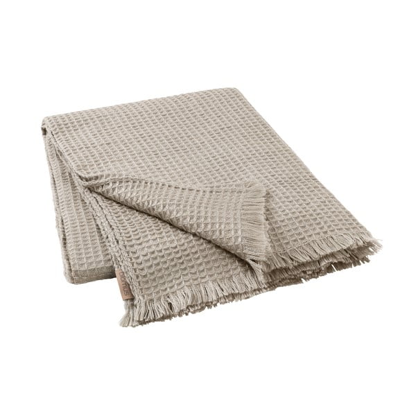 Sivo-smeđi pokrivač s vafel uzorkom Blomus, 130 x 180 cm