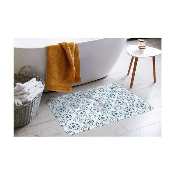 Bijela/plava kupaonska prostirka od dijatomita 35x45 cm Atlanta – douceur d'intérieur-image-1