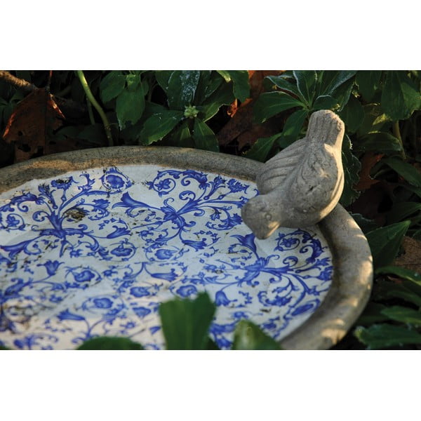 Plavo-bijela keramička fontana za ptice Esschert Design-image-1