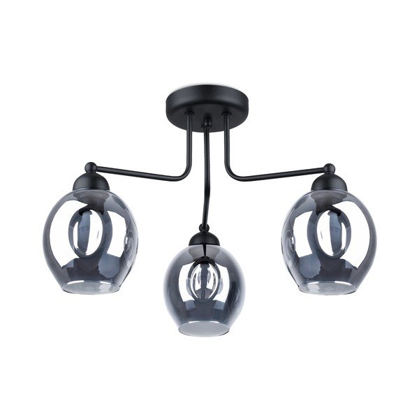 Crna stropna svjetiljka sa staklenim sjenilom 54x54 cm Garten – Sollux