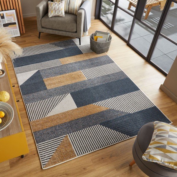 Žuto-plavi tepih Flair Rugs Brix, 160 x 230 cm-image-4