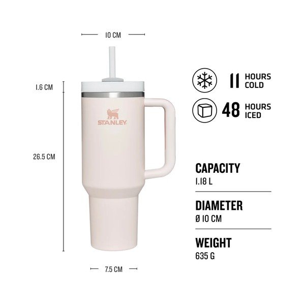 Crna termosica od nehrđajućeg čelika sa slamkom 1,18 l Quencher H2.0 FlowState Tumbler Black – Stanley-image-4