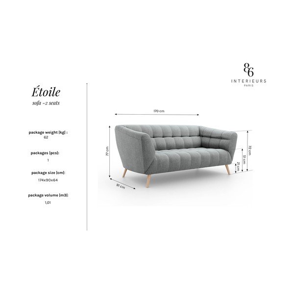 Siva sofa Interieurs 86 Étoile, 170 cm-image-4
