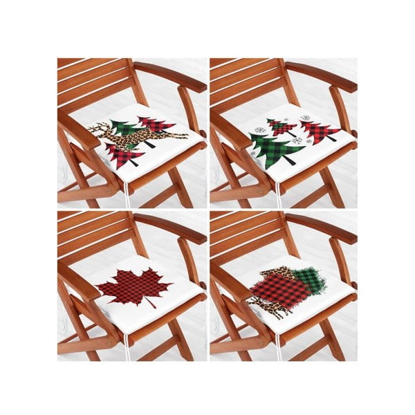 Jastuci za sjedenje u setu 4 kom s božićnim motivom 40x40 cm Tartan – Mila Home-image-1