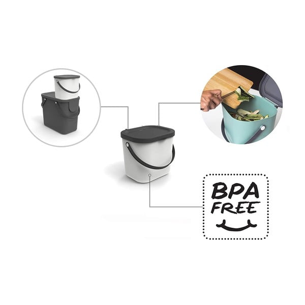 Zelena posuda za kompostibilni otpad 6 l Albula - Rotho-image-4
