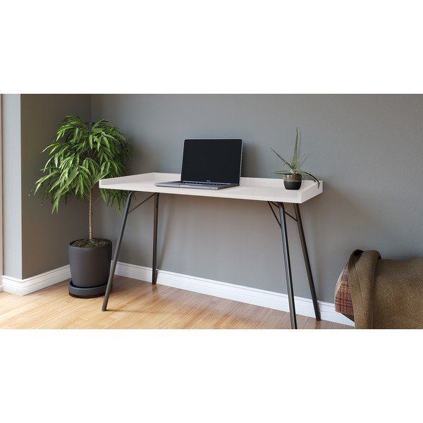 Radni stol s bijelom pločom 52x115 cm Rayburn – Woodman-image-2