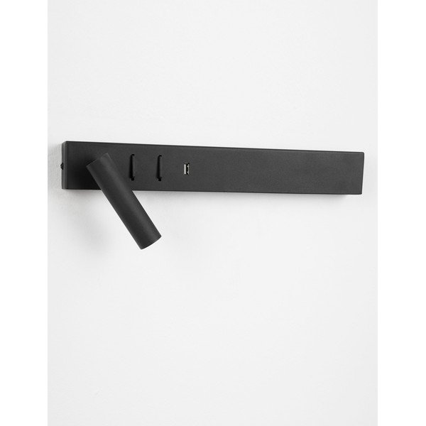 Mat crna metalna LED zidna lampa sa savitljivom konstrukcijom/s USB priključkom Vida – Nova Luce-image-3