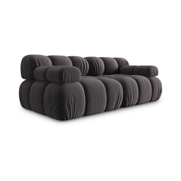 Tamno siva baršunasta sofa 188 cm Bellis – Micadoni Home-image-3