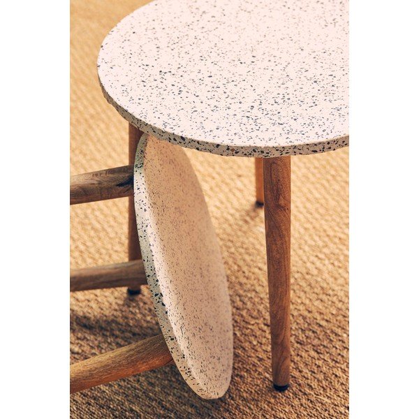 Okrugli pomoćni stol s teraco pločom ø 42 cm Terrazzo - Jardin d'Ulysse-image-1