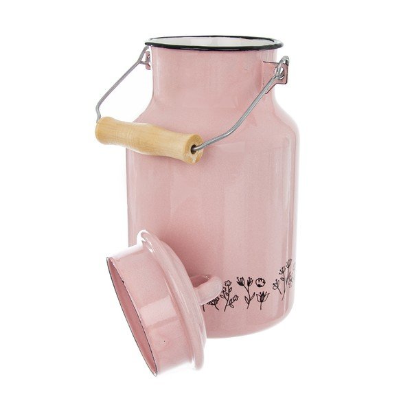 Ružičasta emajlirana posuda za mlijeko Orion Meadow, 2 l-image-2