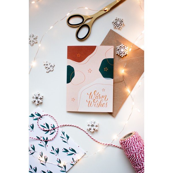 Božićna čestitka od recikliranog papira s omotnicom Printintin Warm Wishes, A6 format-image-1