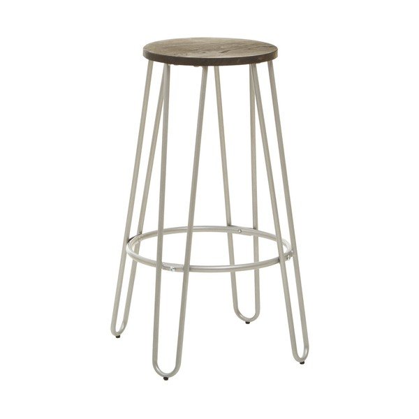 Barska stolica od čvrstog brijesta u srebrnoj boji/u prirodnoj boji (visine sjedala 75 cm) District – Premier Housewares