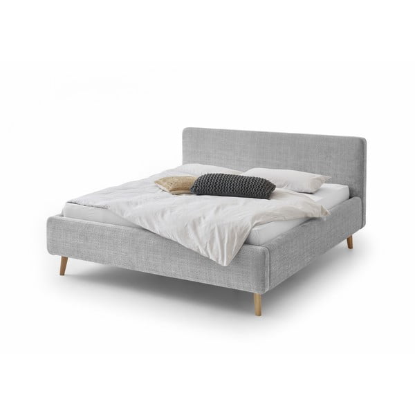 Sivi tapecirani bračni krevet 140x200 cm Mattis - Meise Möbel