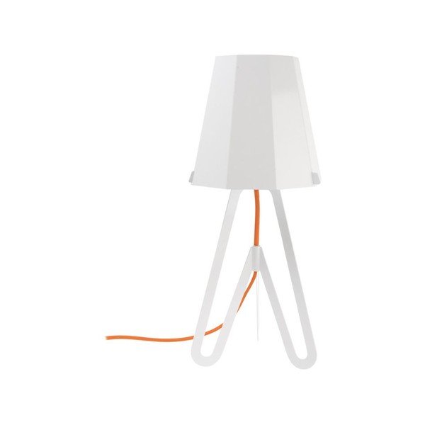 Protočna stolna lampa, bijela/crvena