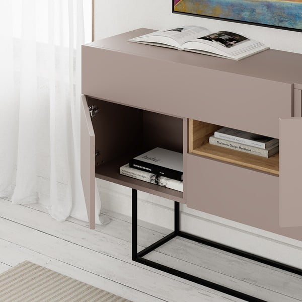 Siva/bež niska komoda 145x82 cm Titan – Marckeric-image-1