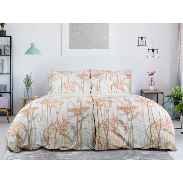 Bijela/boja terakote posteljina za krevet za jednu osobu od krepa 140x200 cm Caraway – B.E.S.