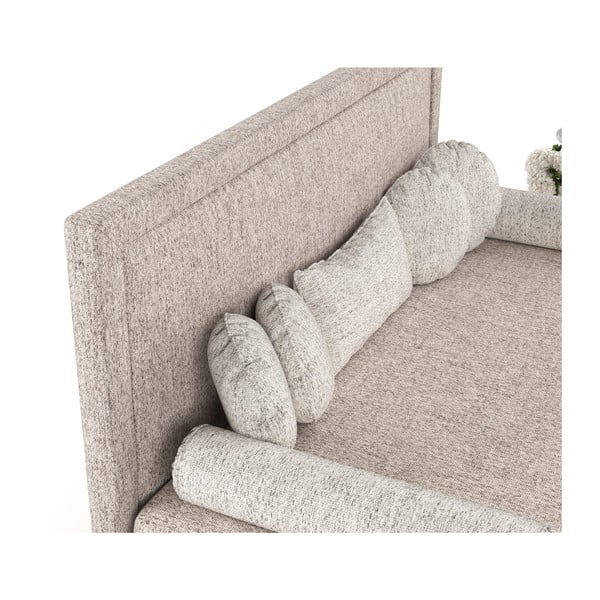 Svjetlo smeđi tapecirani krevet 90x200 cm Scala – Maison de Rêve-image-1