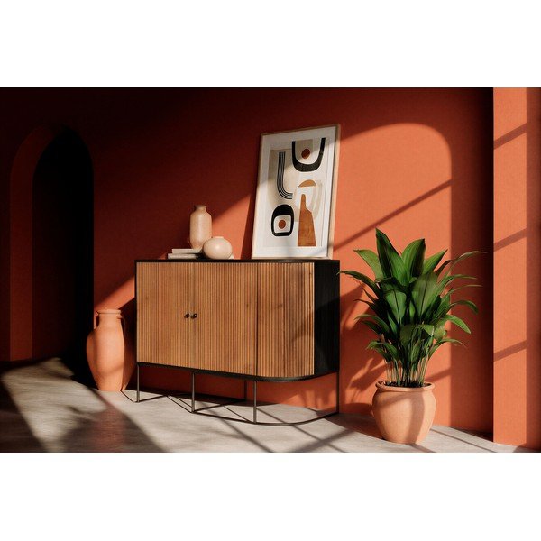 Komoda od masivnog manga u prirodnoj boji 110x90x40 cm Curve – MOME-image-1