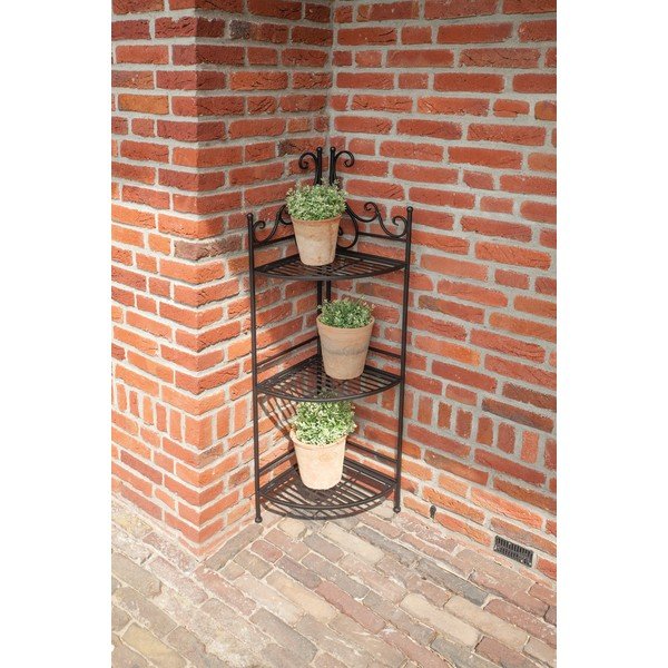 Crni metalni kutni sklopivi stalak za cvijeće Esschert Design-image-1