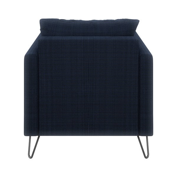 Tamno plava fotelja od šenila Freya – Ropez-image-2
