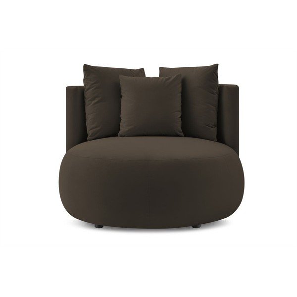 Smeđa baršunasti fotelja Cesar – Bobochic Paris-image-3