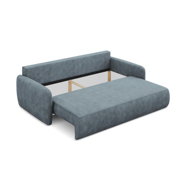 Prljavo plava sklopiva/s prostorom za pohranu sofa od šenila 218 cm Lilo – Makamii-image-3