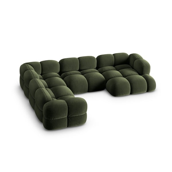 Zelena baršunasti kutna garnitura (s lijevim kutom/u obliku slova "U") Loretto – Cosmopolitan Design-image-1