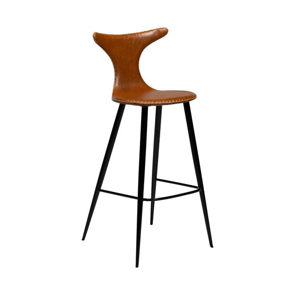 Cognac smeđa barska stolica od imitacije kože DAN-FORM Denmark Dolphin, visina 107 cm