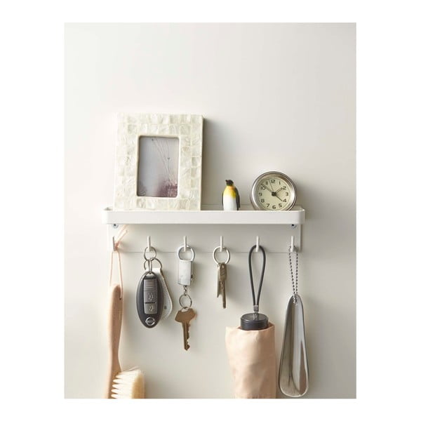Bijeli stalak za kapute s policom za ključeve YAMAZAKI Smart-image-4