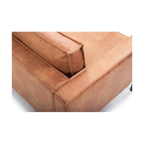 Smeđa fotelja od imitacije kože Cognac Scandic Rate-image-4