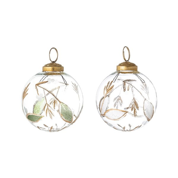 Set od 2 staklena božićna ukrasa Bloomingville Ornament, ⌀ 7,5 cm