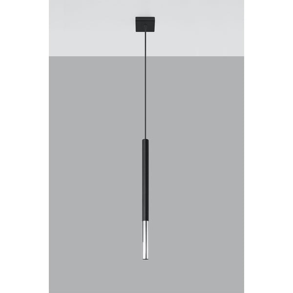 Crna/u srebrnoj boji metalna viseća svjetiljka Asarot – Sollux-image-2