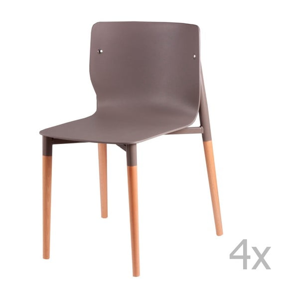 Set od 4 blago sive stolice s drvenim nogama sømcasa Alisia