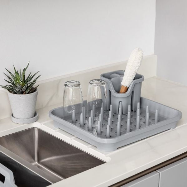 Sivi ocjeđivač za pribor za jelo od reciklirane plastike Addis Eco Range-image-1