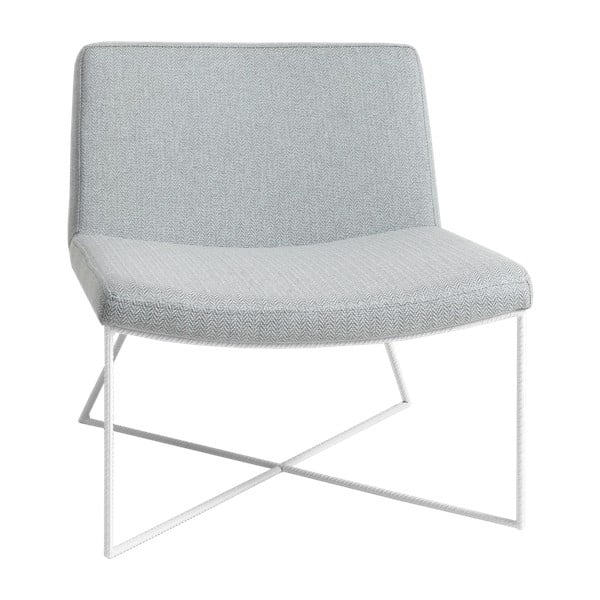 Svijetloplava fotelja s bijelim uzorkom baze Custom Form Zero