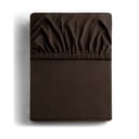 Tamno smeđa plahta s gumom od jeseya 180x200 cm Amber – Restilo