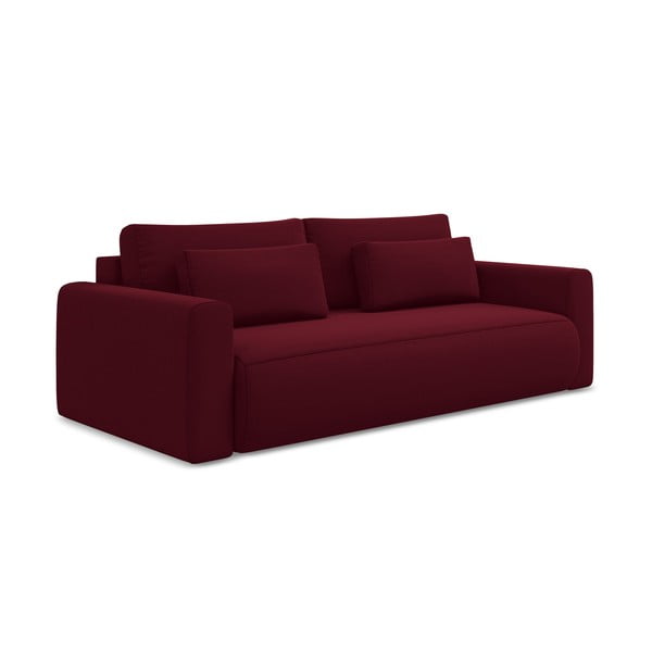 Bordo baršunasti sklopiva/s prostorom za odlaganje sofa 238 cm Kapua – Makamii-image-1