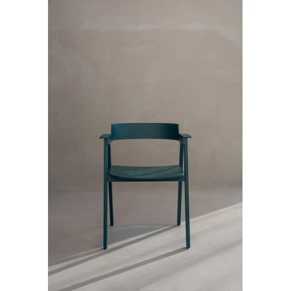 Petrolej zelena blagovaonska stolica s naslonima za ruke od punog hrasta Flip – Gazzda-image-4