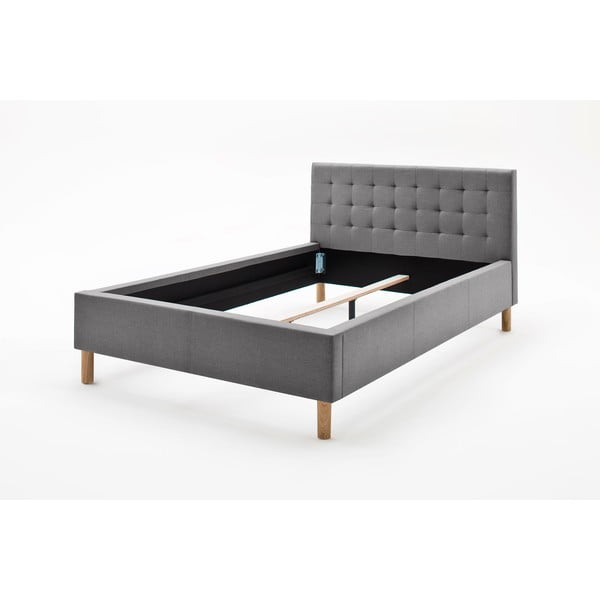 Svijetlo sivi tapecirani krevet bez podnice 120x200 cm Malin – Meise Möbel-image-4