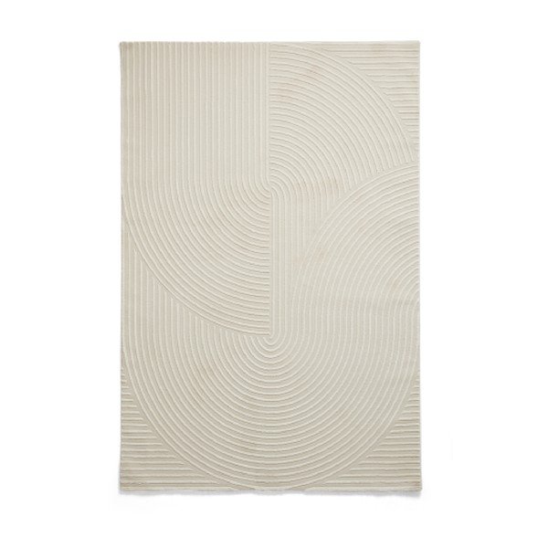 Krem periv tepih od recikliranih vlakna 120x170 cm Flores – Think Rugs